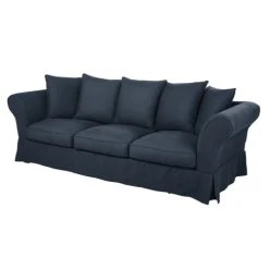 Maisons Du Monde Housse De Canapé 4/5 Places En Lin Froissé Bleu Nuit -Maisons Du Monde Boutique housse de canape 4 5 places en lin froisse bleu nuit 1000 16 32 204458 2
