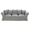 Maisons Du Monde Housse De Canapé 4/5 Places En Lin Froissé Gris Clair