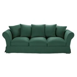 Maisons Du Monde Housse De Canapé 4/5 Places En Lin Froissé Vert