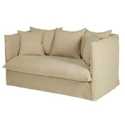 Maisons Du Monde Housse De Canapé Convertible 2 Places En Lin Froissé Beige Ficelle -Maisons Du Monde Boutique housse de canape convertible 2 places en lin froisse beige ficelle 1000 13 16 204319 3