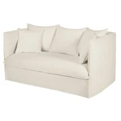 Maisons Du Monde Housse De Canapé Convertible 2 Places En Lin Froissé Blanc -Maisons Du Monde Boutique housse de canape convertible 2 places en lin froisse blanc 1000 12 15 204318 3