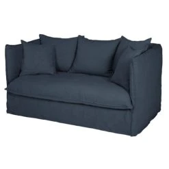 Maisons Du Monde Housse De Canapé Convertible 2 Places En Lin Froissé Bleu Nuit -Maisons Du Monde Boutique housse de canape convertible 2 places en lin froisse bleu nuit 1000 6 26 204329 3