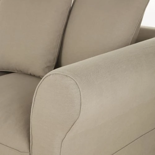 Maisons Du Monde Housse De Canapé Convertible 3/4 Places (12 Cm) En Lin Froissé Beige Ficelle 5 Maisons Du Monde Housse De Canapé Convertible 3/4 Places (12 Cm) En Lin Froissé Beige Ficelle – Image 3