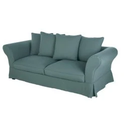 Maisons Du Monde Housse De Canapé Convertible 3/4 Places (12 Cm) En Lin Froissé Bleu Céladon -Maisons Du Monde Boutique housse de canape convertible 3 4 places 12 cm en lin froisse bleu celadon 1000 6 22 204448 3