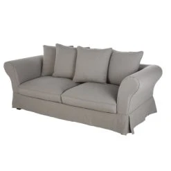 Maisons Du Monde Housse De Canapé Convertible 3/4 Places (12 Cm) En Lin Froissé Gris Clair -Maisons Du Monde Boutique housse de canape convertible 3 4 places 12 cm en lin froisse gris clair 1000 4 20 204446 3