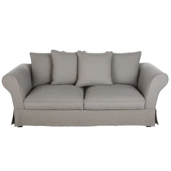 Maisons Du Monde Housse De Canapé Convertible 3/4 Places (12 Cm) En Lin Froissé Beige Ficelle 8 Maisons Du Monde Housse De Canapé Convertible 3/4 Places (12 Cm) En Lin Froissé Beige Ficelle – Image 6