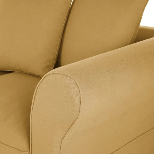 Maisons Du Monde Housse De Canapé Convertible 3/4 Places (12 Cm) En Lin Froissé Ocre 6 Maisons Du Monde Housse De Canapé Convertible 3/4 Places (12 Cm) En Lin Froissé Ocre – Image 4