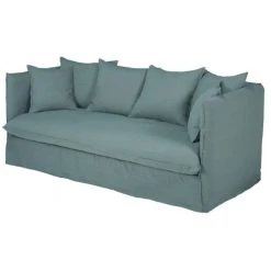Maisons Du Monde Housse De Canapé Convertible 3/4 Places En Lin Froissé Bleu Céladon -Maisons Du Monde Boutique housse de canape convertible 3 4 places en lin froisse bleu celadon 1000 8 4 204348 3