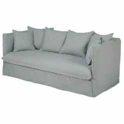 Maisons Du Monde Housse De Canapé Convertible 3/4 Places En Lin Froissé Gris Clair -Maisons Du Monde Boutique housse de canape convertible 3 4 places en lin froisse gris clair 1000 0 37 204340 4