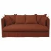 Maisons Du Monde Housse De Canapé Convertible 3/4 Places En Lin Froissé Terracotta