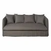 Maisons Du Monde Housse De Canapé Convertible 3/4 Places En Lin Supérieur Gris
