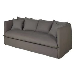 Maisons Du Monde Housse De Canapé Convertible 3/4 Places En Lin Supérieur Gris -Maisons Du Monde Boutique housse de canape convertible 3 4 places en lin superieur gris 1000 12 25 204369 4