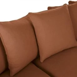 Maisons Du Monde Housse De Canapé D'angle Convertible 5 Places (matelas 12 Cm) En Lin Froissé Orange De Sienne -Maisons Du Monde Boutique housse de canape d angle convertible 5 places matelas 12 cm en lin froisse orange de sienne 1000 16 30 221594 4