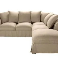 Maisons Du Monde Housse De Canapé D'angle Convertible (6 Cm) En Lin Froissé Beige Ficelle -Maisons Du Monde Boutique housse de canape d angle convertible 6 cm en lin froisse beige ficelle roma 1000 4 37 204463 1 2