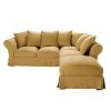 Maisons Du Monde Housse De Canapé D'angle Convertible (6 Cm) En Lin Froissé Ocre