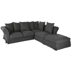 Maisons Du Monde Housse De Canapé D'angle Convertible En Lin Froissé Gris Anthracite -Maisons Du Monde Boutique housse de canape d angle convertible en lin froisse gris anthracite 1000 15 7 204474 3