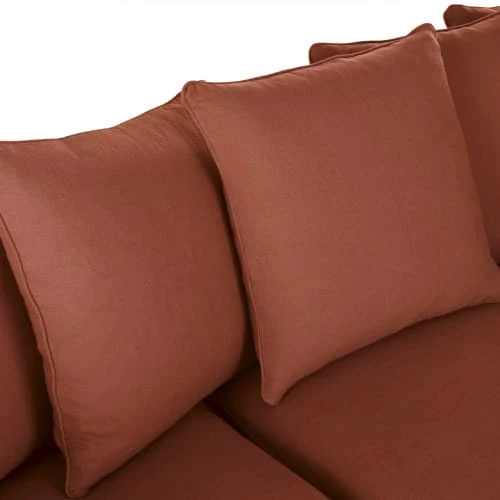 Maisons Du Monde Housse De Canapé D'angle Convertible En Lin Froissé Terracotta 6 Maisons Du Monde Housse De Canapé D'angle Convertible En Lin Froissé Terracotta – Image 4