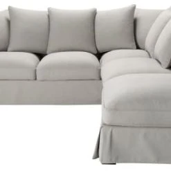 Maisons Du Monde Housse De Canapé D'angle Fixe Et Convertible 6 Places (matelas 6 Cm) Gris Clair
