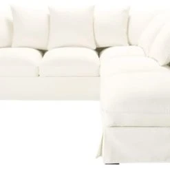 Maisons Du Monde Housse De Canapé D'angle Fixe Et Convertible 6 Places (matelas 6 Cm) Ivoire