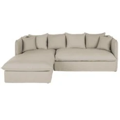 Maisons Du Monde Housse De Canapé D'angle Gauche En Lin Froissé Beige