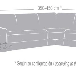 Eysa Housse De Canapé En Coin 3+1 Places Bleu 450 Cm -Maisons Du Monde Boutique housse de canape en coin 3 1 places bleu 450 cm 2