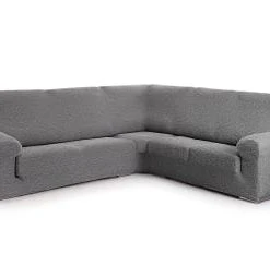 Eysa Housse De Canapé En Coin 3+1 Places Marron 450 Cm -Maisons Du Monde Boutique housse de canape en coin 3 1 places gris fonce 450 cm eysa premium 4