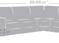 Eysa Housse De Canapé En Coin 3+2 Places Gris Clair 600 Cm -Maisons Du Monde Boutique housse de canape en coin 3 2 places gris clair 600 cm
