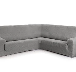 Eysa Housse De Canapé En Coin 3+2 Places Gris Clair 600 Cm -Maisons Du Monde Boutique housse de canape en coin 3 2 places gris clair 600 cm eysa premium