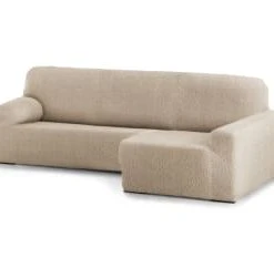 Eysa Housse De Canapé En L Droite Extensible Taupe 250 - 360 Cm -Maisons Du Monde Boutique housse de canape en l droite extensible beige 250 360 cm eysa premium