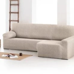Eysa Housse De Canapé En L Droite Extensible écru 250 - 360 Cm -Maisons Du Monde Boutique housse de canape en l droite extensible ecru 250 360 cm 2
