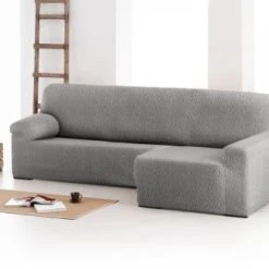 Eysa Housse De Canapé En L Droite Extensible Gris Clair 250 - 360 Cm -Maisons Du Monde Boutique housse de canape en l droite extensible gris clair 250 360 cm 2
