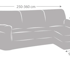 Eysa Housse De Canapé En L Droite Extensible Taupe 250 - 360 Cm -Maisons Du Monde Boutique housse de canape en l droite extensible taupe 250 360 cm