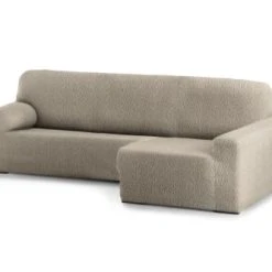 Eysa Housse De Canapé En L Droite Extensible Taupe 250 - 360 Cm