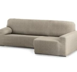 Eysa Housse De Canapé En L Droite Extensible Gris Clair 250 - 360 Cm -Maisons Du Monde Boutique housse de canape en l droite extensible taupe 250 360 cm eysa premium 1