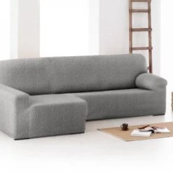 Eysa Housse De Canapé En L Gauche Extensible Gris Clair 250 - 360 Cm -Maisons Du Monde Boutique housse de canape en l gauche extensible gris clair 250 360 cm 2