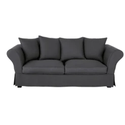 Maisons Du Monde Housse De Canapé Fixe Et Convertible 3/4 Places (6 Cm) En Lin Froissé Vert Kaki -Maisons Du Monde Boutique housse de canape fixe et convertible 3 4 places 6 cm en lin froisse gris anthracite roma 1000 13 12 204438 1 5