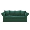 Maisons Du Monde Housse De Canapé Fixe Et Convertible 3/4 Places (matelas 6 Cm) En Lin Froissé Vert