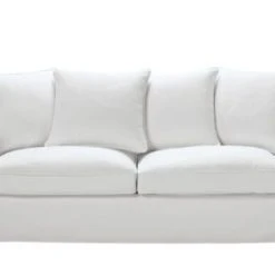 Maisons Du Monde Housse De Canapé Fixe Et Convertible 3/4 Places (matelas 6 Cm) Ivoire