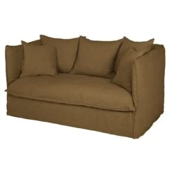 Maisons Du Monde Housse De Canapé-lit 2 Places En Lin Froissé Marron Havane -Maisons Du Monde Boutique housse de canape lit 2 places en lin froisse marron havane 1000 9 16 221621 2