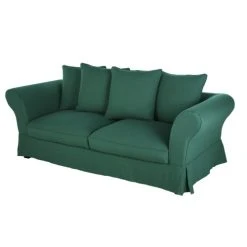 Maisons Du Monde Housse De Canapé-lit 3/4 Places (matelas 12 Cm) En Lin Froissé Vert -Maisons Du Monde Boutique housse de canape lit 3 4 places matelas 12 cm en lin froisse vert 1000 13 27 221591 3