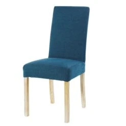 Maisons Du Monde Housse De Chaise En Velours Beige, OEKO-TEX® -Maisons Du Monde Boutique housse de chaise en velours bleu paon margaux 1000 9 19 188947 1 3