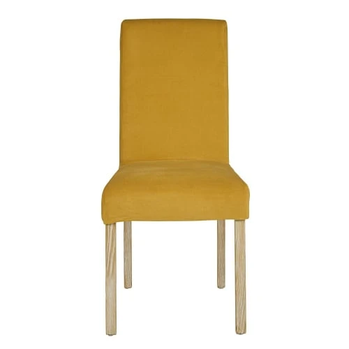 Maisons Du Monde Housse De Chaise En Velours Jaune Moutarde, OEKO-TEX® 4 Maisons Du Monde Housse De Chaise En Velours Jaune Moutarde, OEKO-TEX® – Image 2