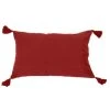 Vent Du Sud Housse De Coussin à Pompons Non Garnie Rouge 60x40