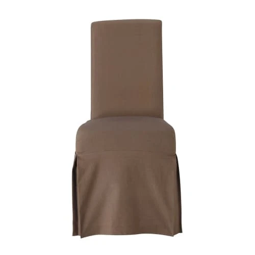Maisons Du Monde Housse Longue De Chaise En Coton Taupe 4 Maisons Du Monde Housse Longue De Chaise En Coton Taupe – Image 2