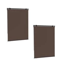 RED DECO Lot De 2 Stores Enrouleur D'extérieur 120x225 Cm Taupe Universel