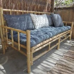 Casatera Matelas De Sol Coton Block Print Imprimé Blanc Sur Fond Bleu De Prusse -Maisons Du Monde Boutique matelas de sol coton block print imprime blanc sur fond bleu de prusse 3