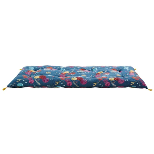 Maisons Du Monde Matelas De Sol En Coton Recyclé Bleu Pétrole Motif Floral 90x190 3 Maisons Du Monde Matelas De Sol En Coton Recyclé Bleu Pétrole Motif Floral 90x190