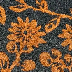 Wadiga Paillasson Coco Bleu à Fleurs 60x40cm -Maisons Du Monde Boutique paillasson coco bleu a fleurs 60x40cm 2