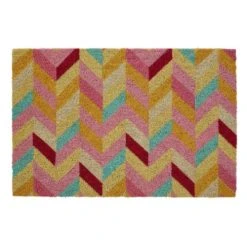 Wadiga Paillasson Coco Chevrons Multicolores 60x40cm