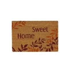 Wadiga Paillasson Coco Feuilles Sweet Home 60x40x1,5cm
